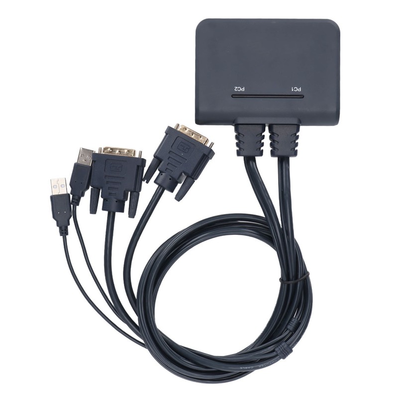 USB KVM Switch 2 Ports Wired HD Multimedia Interface KVM