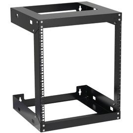 6U Wall Mount Rack Open Frame 19 Inch Server Equipment Network Cabinet 18 inches Depth Black by Tedgetal