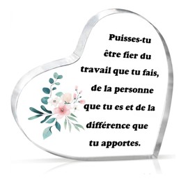Retirement Gifts for Women, Cadeau Retraite,French Teacher Gift, Cadeau Professeur en Francais,Thank You Gifts for Coworkers Friendship Sister Boss Wife Mom Acrylic Ornaments Acrylic Plaque