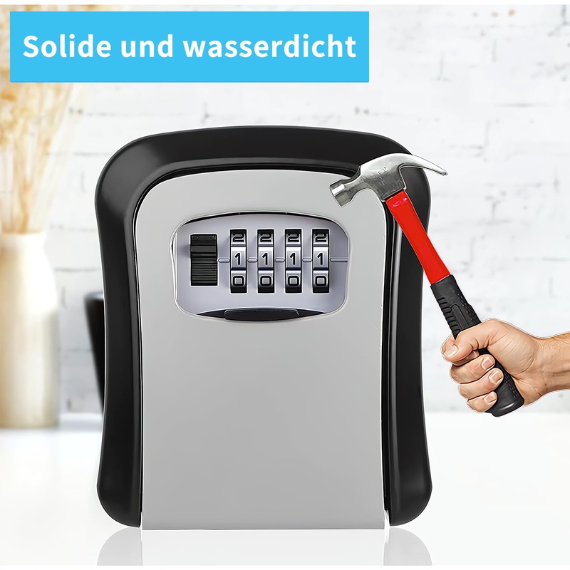 Key Safe with Number Code, Key Cabinet with 4 Digit