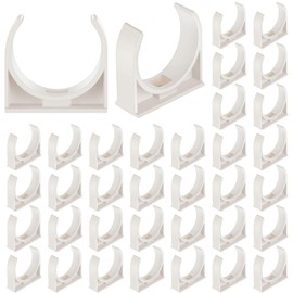 Chunful 50 Pack 1-1/2" U-Shaped PVC Pipe Holder Clamps Clips Water Pipe Support Hangers Pex Plastic Tubing Clamps Fit for Tubing Hose Hanger Support