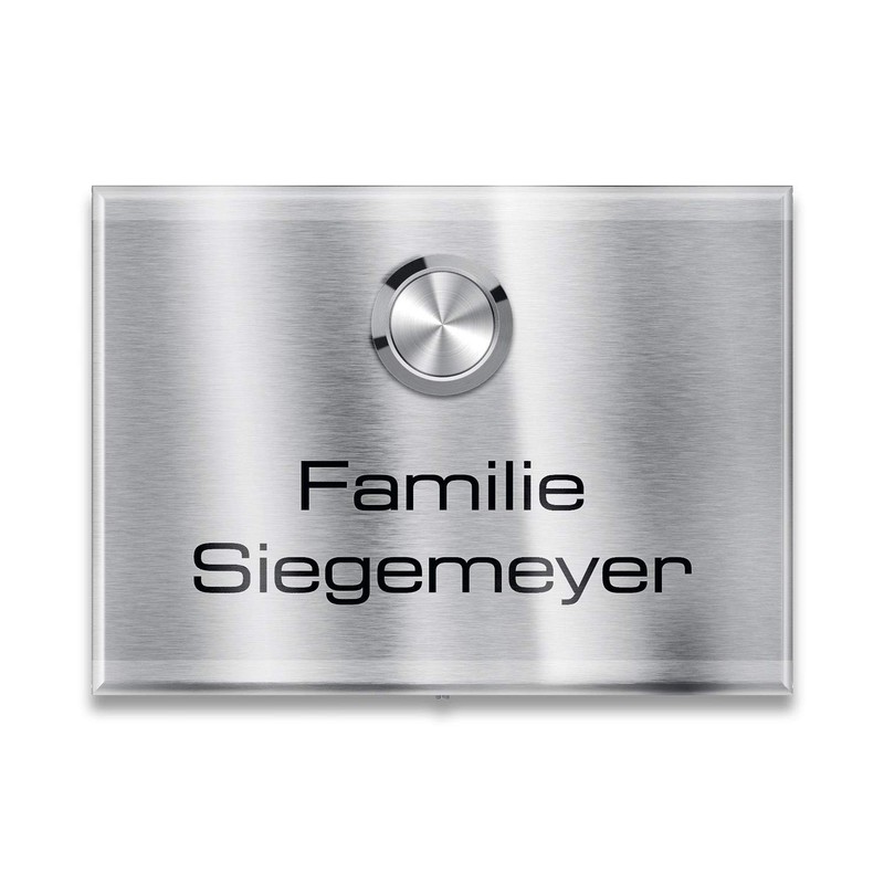 Metzler Surface-mounted doorbell made of stainless steel with bell push