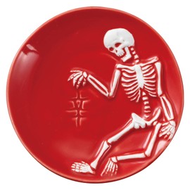 Sunart SAN3604 Funny Dish, Plate, Spicy Skull, Small Plate, Approx. 4.3 inches (11 cm), Red