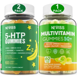 NEVISS NEVISS Bundle - 5-HTP GABA Gummies 2 Pack + Women & Men's 50+ Multivitamin 1 Pack