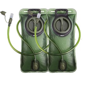 Hydration Bladder,2Pac-Approved 2L Water Bladder for Hiking Backpack,Leak-Proof Reservoir Bag,BPA-Free Pouch-Ideal Replacement for Camping,Cycling,Running.Military Green,2L Capacity.