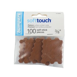 SoftTouch Self-Stick Dampening Foam Bumpers Protect Surfaces from the Damage and Noise of Everyday Movement Tan, 100 Pieces,Brown