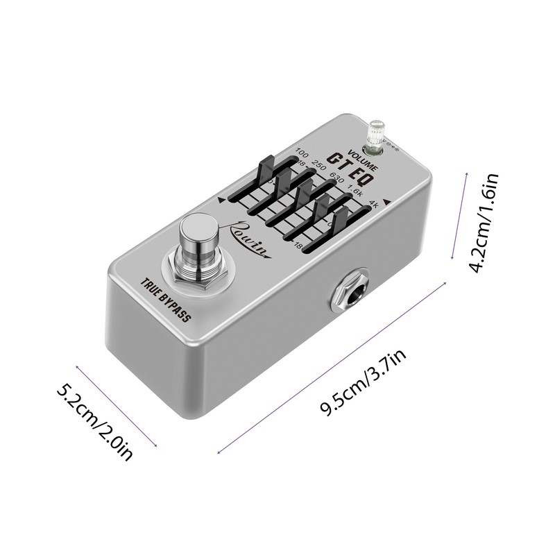 Rowin 5-Band EQ Pedal Electric Guitar Equalizer 100Hz 250Hz 630Hz