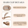 4PCS Flat Hair Clips for Women - Curved Design Duckbill