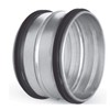 Connector, spiral duct pipe, double lip seal, nipple connector, galvanised,
