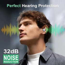 Ear Plugs for Sleeping, Ultra-Comfy Reusable Noise, Reducing Earplugs For Sleep, Noise Sensitivity, Ear Plugs for Sleeping 32dB Noise Cancelling, Ear Plugs for Sleeping Noise Cancelling， Soft Reusable Noise (black, One Size)