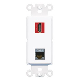 RiteAV CAT7 HDMI-RED Rocker Insert Wall Plate Module [White]