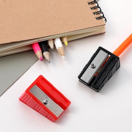 6 PCS Carpenter Pencil Sharpener, Pencil Sharpener Handheld Stainless Steel Large Pencils Sharpeners Portable Woodworker Construction Pencils Sharpeners for Students Adults School Office Home