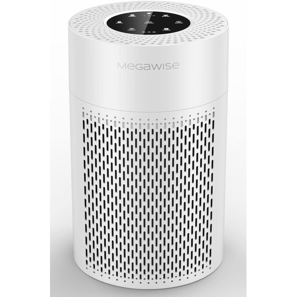 MEGAWISE 2022 Updated Smart Air Purifier for Large Room upto 936ft², 4-Stage H13 True HEPA Filter incld. Activated Charcoal with Smart Air Sensor, Sleep Mode, Remove Pollen, Pets Dander, Odors Smoke, Dust, Quiet