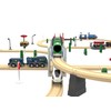 Wooden Train Set Accessories Wood Railway Bridge for Railroad Tracks,