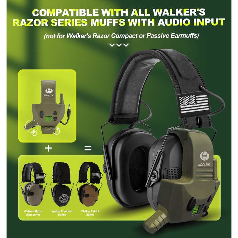 Hocazor W01 Walkie Talkies Compatible with Walker's Razor Slim Electronic