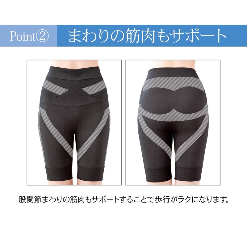 Como Life Lower Belly Clean Hip Spats, Black, M -