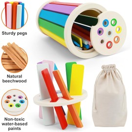 Montessori Spielzeug ab 1 Jahr,Kinderspielzeug ab 1-3 Jahre,Baby Motorikspielzeug ab 1 Jahr, Montessori Holzspielzeug für Mädchen und Jungen ,Kinder Spielzeug Sensorik Geschenk für 1 2 3 Jahre (SET-2)