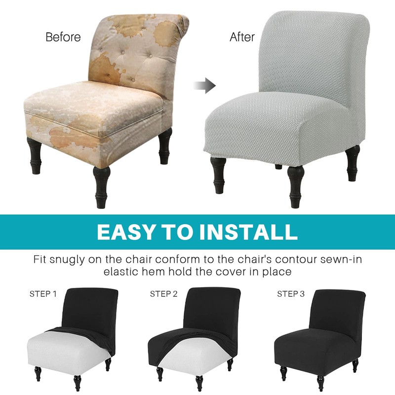 MIFXIN - Funda elástica de punto para silla sin brazos,