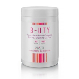 INNER | B-UTY | Cabello, Piel y Uñas | Ácido Hialurónico, Colágeno hidrolizado, Biotina, Vitamina C y Zinc | Para 30 días