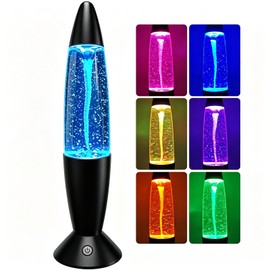 Tornado Lamp Twister Hurricane Light, 14-Inch Glitter Motion Light 7 Colors Light Projector Automatic Changing Night Light Relaxing Table Lamp for Home Bedroom Office Decoration Lighting Decor