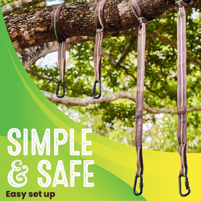 Swurfer Tree Swing Hammock Straps –Hanging Kit for Hammock, Tree
