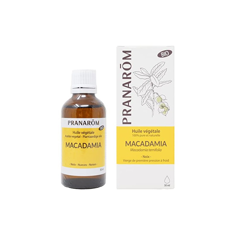 Pranarom Macadamia, 1.7 fl oz (50 ml) (PRANAROM Vegetable Oil)