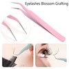 ZXfad 2pcs Eyelash Extension Tweezers, Straight and Curved Tips, Stainless