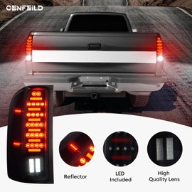 LED Tail Lights Pair Fit for Chevy Silverado 1500 2500HD 3500HD 07-14, for GMC Sierra 3500HD 08-14, Sierra Denali 3500 11-14 with Dual Rear Wheel ONLY, Rear Brake Lamp Taillights Assembly, Smoked Lens