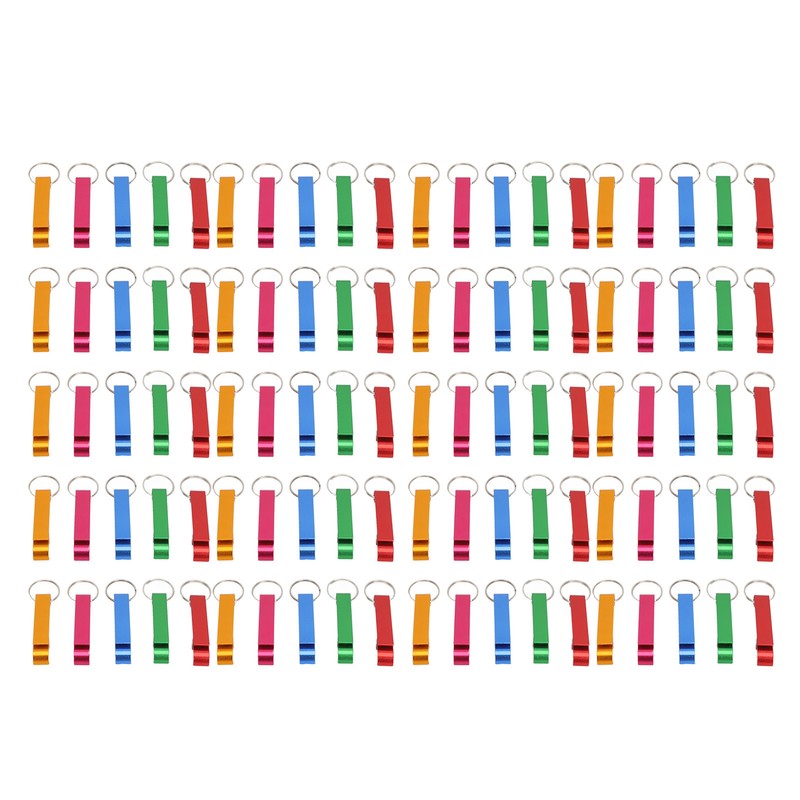 100pcs Bottle Opener Keychain Colorful Aluminum Alloy Can Opener Key