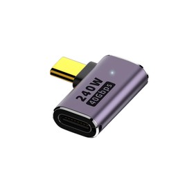 Strhowill 2 Pack USB C 90 Degree Adapter，Type C Right Angle Adapter with 40Gbps PD 240W 8K@60Hz Video Charging,for Phone Laptop and More Type C Devices(Side Bend)