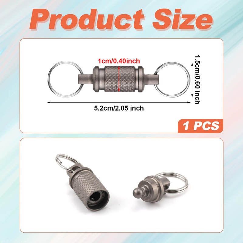 NQEUEPN Titanium Keychain Quick Release, Pull Apart Keychain Detachable Key