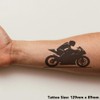 'Man on Sport Motorcycle' Temporary Tattoo - Water Resistant, Skin-Safe,