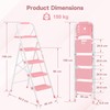 BONTEC 4-Step Ladder, 400lbs Max Load, Folding Step Stool with