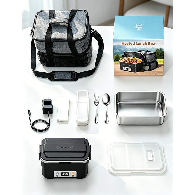 6.3-Cup Cordless Electric Heated Lunch Box for Men with Smart
