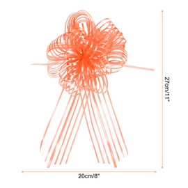 MECCANIXITY 15pcs 8 Inch Organza Large Pull Bow Metallic Gift Wrapping Bow Ribbon Chiffon Yarn Orange Yellow for Wedding Baskets Presents Christmas Valentine's Day