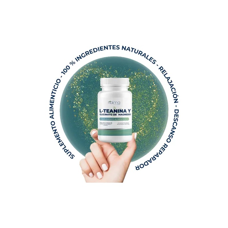 L- Teanina Y Glicinato De Magnesio 500 Mg -200 Cápsulas