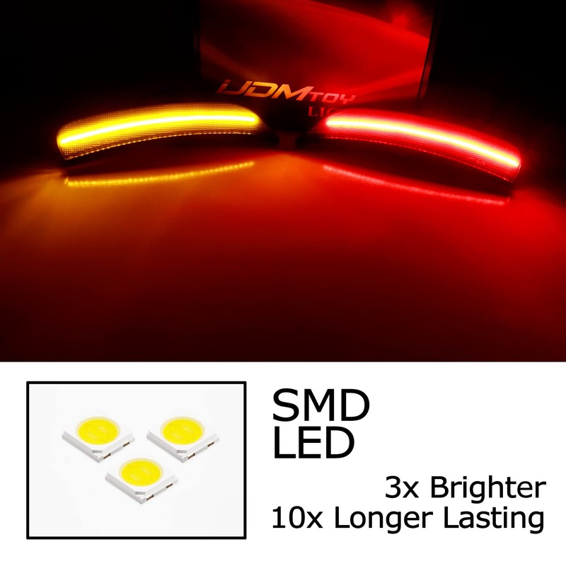 iJDMTOY 4pc Set Black-Out Dark Lens Front/Back Full LED Side