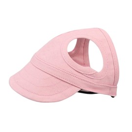 Dog Baseball Cap,1PC Pet Summer Beach Peaked Cap Dog Hat with Ear Holes, Adjustable Cat Visor Sunbonnet Hat for Small Medium Large Dogs (Solid Pink, Large)