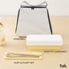 tak JTN-0400-YL Slim Cutlery Set, Yellow (Spoon, Fork, Chopsticks, Container)