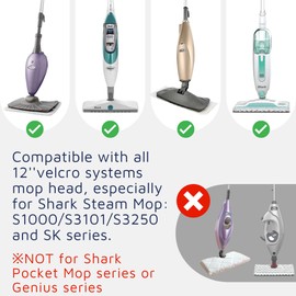 F Flammi Paquete de 24 almohadillas para orejas de microfibra desechables compatibles con fregona de vapor Shark / mopa pulverizadora