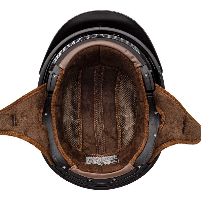 VCAN Cruiser Solid Flat Black Half Face Motorcycle Helmet with