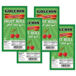 Golchin, Vegetarian, Fruit Roll Leather (Lavashak), 2.5 oz (Pack of 4) (Sour Cherry, لواشک آلبالو)