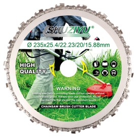 SHUZIYU, Circular Chainsaw Tooth, 9", Brush Cutter Blade, Arbor 1" with 7/8"-20-5/8" Washer, Come with a Small File for Regrinding Tooth.