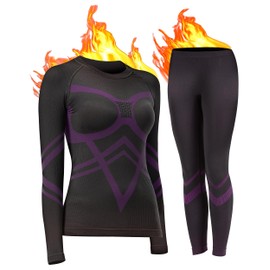 UNIQUEBELLA Womens Thermal Underwear Long Johns Base Layer for Women Ski Wear Ladies Compression Athletic Underwear Skins Set