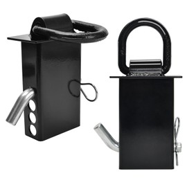 Zenkrozi 2pcs 18000lbs Heavy Duty Trailer Stake Pocket D Rings, 4 Holes Adjustment Stake Pocket Tie Down Compatible with Standard 2"x 4" Stake Pockets (2 Packs)