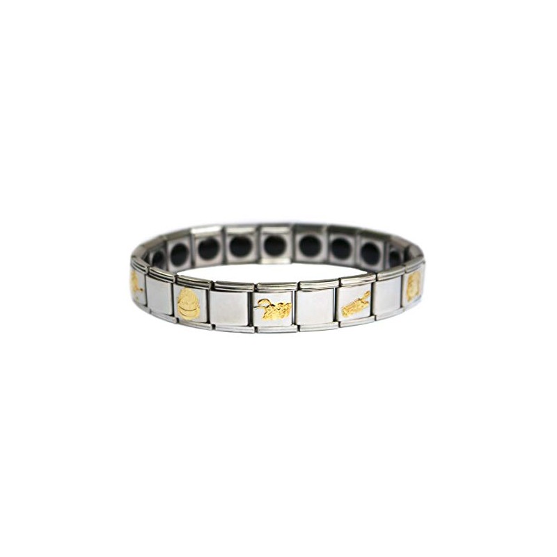 Germanium Bracelet (L) with Japanese Traditional Auspicious "Hachio" Design