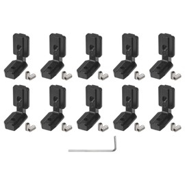 uxcell 10 Pcs T Slot L-Shape Interior Inside Corner Connector with M6 Screws and Wrench for 4040 Series Aluminum Extrusion Profile, Slot 8mm, Black