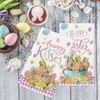 DIELIANHUA Pack of 2 Happy Easter Tea Towels, Happy Easter
