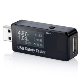 USB Digital Tester t Voltage Monitor DC 5.1A 30V Amp Voltage Meter Test Speed of Chargers Cables Capacity of s Black