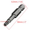 COMOK 10pcs 50mm Long 1/4 Inch Hex Shank T20 Torx